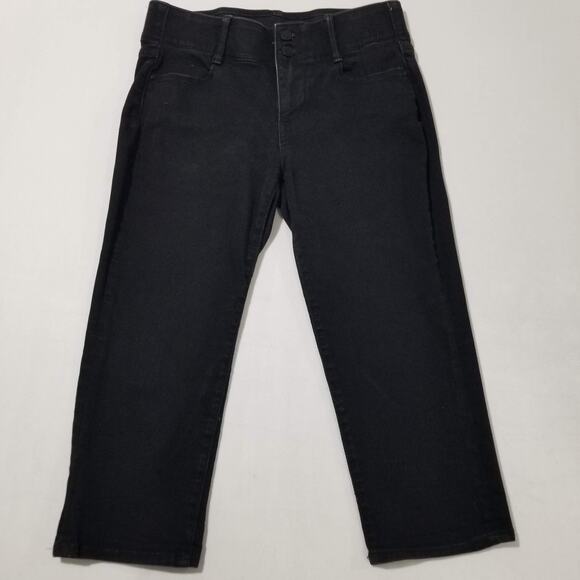 Apt 9 Jeans Womens Size 8P Black Tummy Control Capri Wash High Rise - Picture 1 of 9